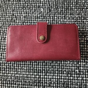 Portland leather goods boysenberry bifold wallet